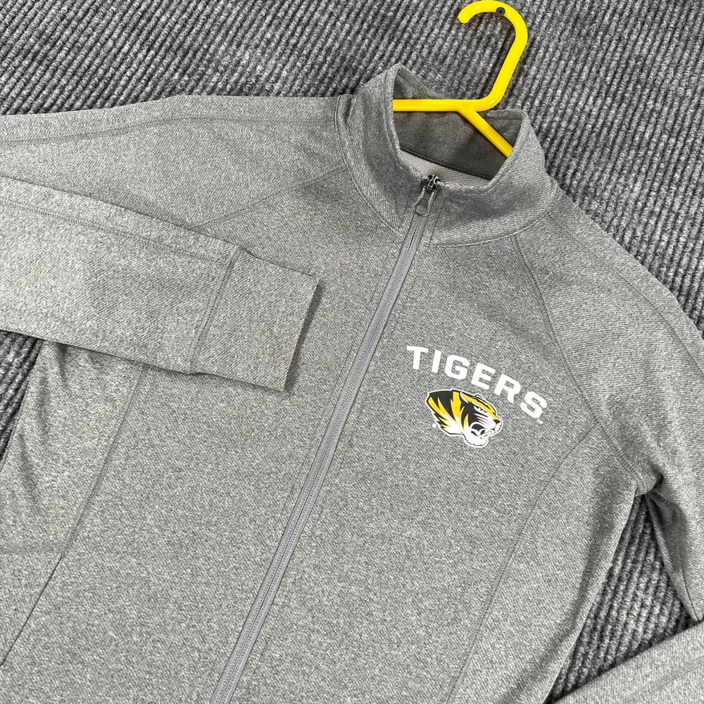 Missouri Tigers Mizzou Jacket Shirt Womens Small Gray Long Sleeve Full Zip Mock